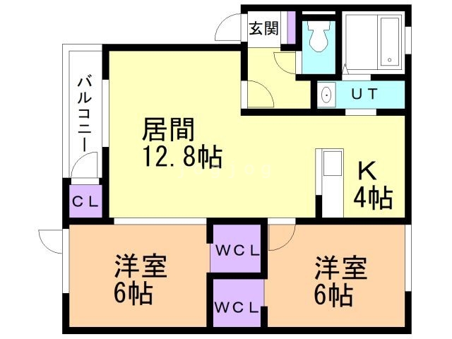 札幌市西区八軒十条西のアパートの間取り