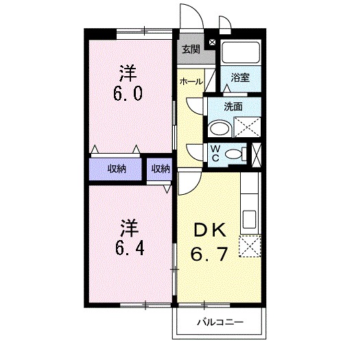 出雲市芦渡町のアパートの間取り