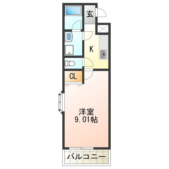 和泉市桑原町のアパートの間取り