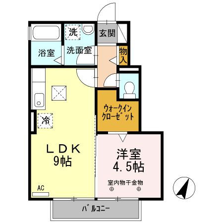 静岡市葵区西瀬名町のアパートの間取り