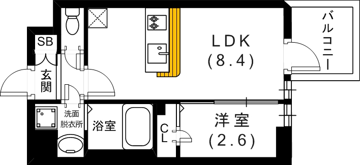 エスリード神戸三宮ヒルズの間取り