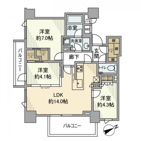 ザ・パークハウス目黒本町の間取り