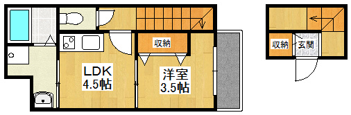 【尼崎市七松町のアパートの間取り】