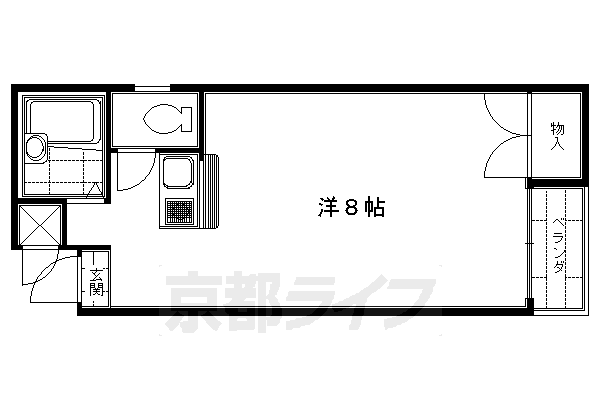 京都市伏見区深草山村町のマンションの間取り