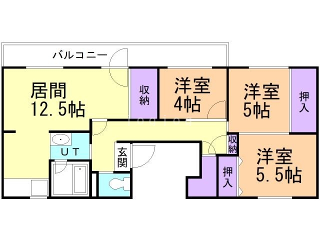 旭川市春光七条のマンションの間取り