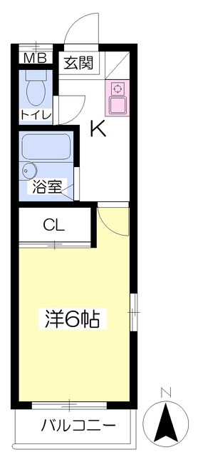 松山市桑原のマンションの間取り