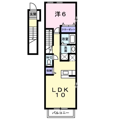 鹿児島市坂元町のアパートの間取り