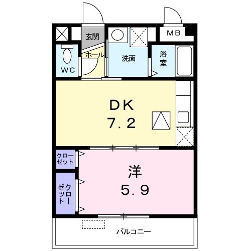 四條畷市美田町のマンションの間取り