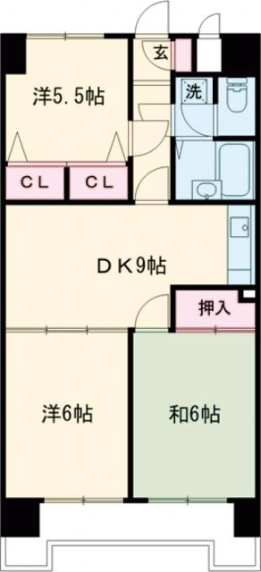 セザールお花茶屋C棟の間取り