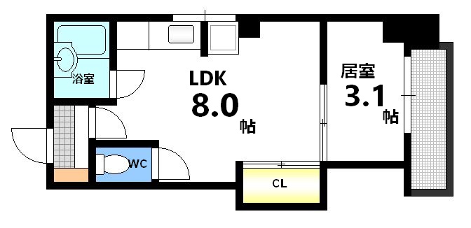 広島市中区榎町のマンションの間取り