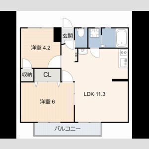 知多郡東浦町大字藤江のアパートの間取り