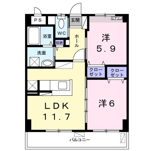 フォルシア　マエザトの間取り