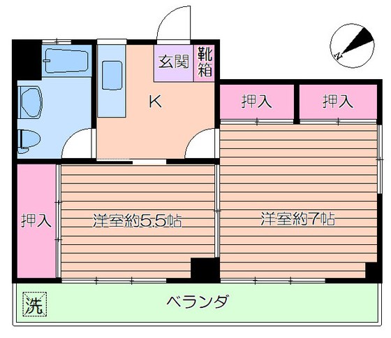 江戸川区東小松川のマンションの間取り