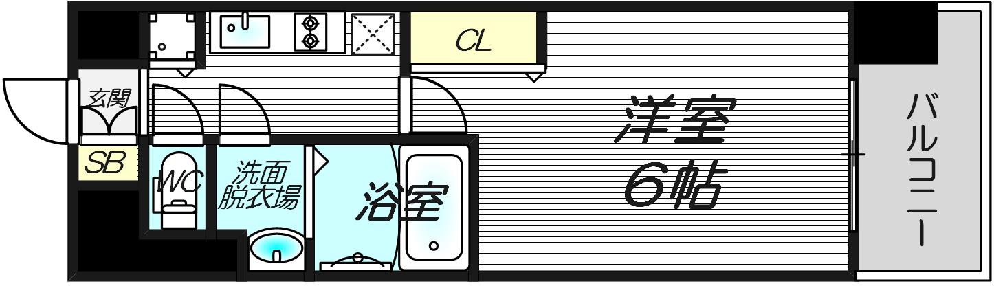 大阪市北区扇町のマンションの間取り