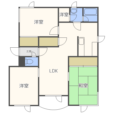 札幌市北区北三十六条西のマンションの間取り