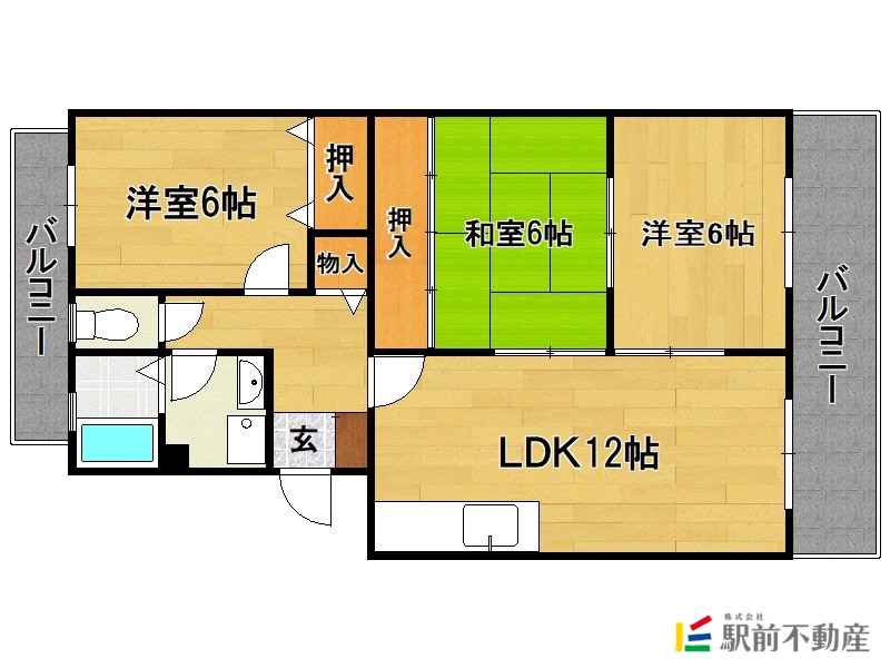 福岡市東区香椎のマンションの間取り