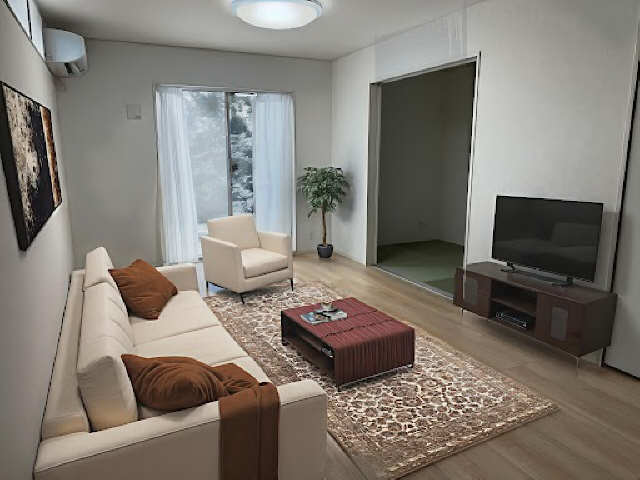 居室・リビング　CG加工のためインテリア一式は付帯されていません