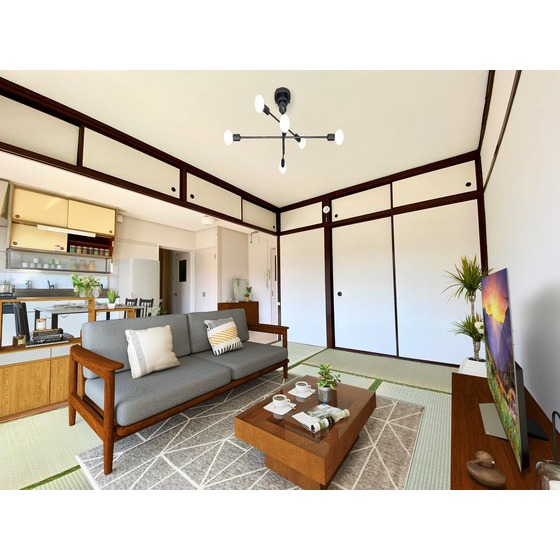 居室・リビング　画像の家具家電はＣＧ加工をしており、物件に付帯するものではあ