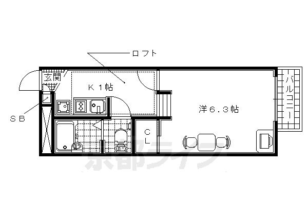 レオパレスブライトン新田辺の間取り写真