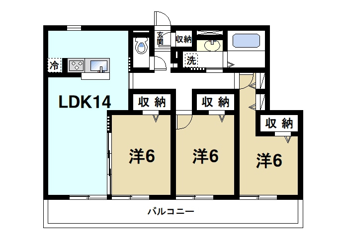 ＪＲ関西本線 奈良駅 徒歩10分 3階建 築13年の間取り写真
