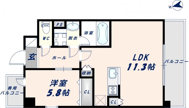 近鉄奈良線 布施駅 徒歩5分 10階建 築8年の間取り写真