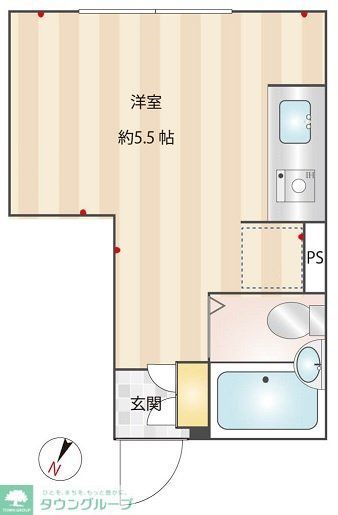 京王新線 幡ケ谷駅 徒歩5分 3階建 築9年の間取り写真
