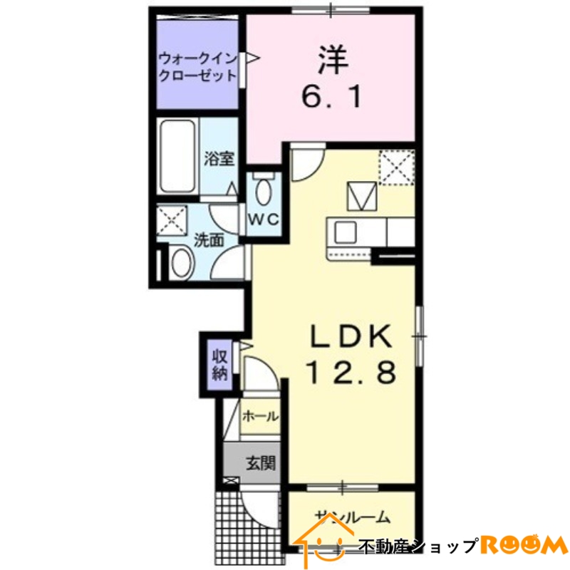 八女郡広川町大字久泉のアパートの間取り