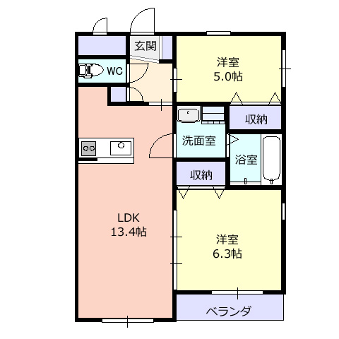 薬師町マンションの間取り写真