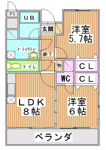 サンヒルズ秀栄の間取り