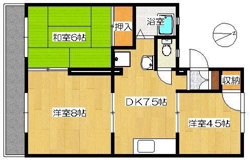 松戸市六高台のアパートの間取り