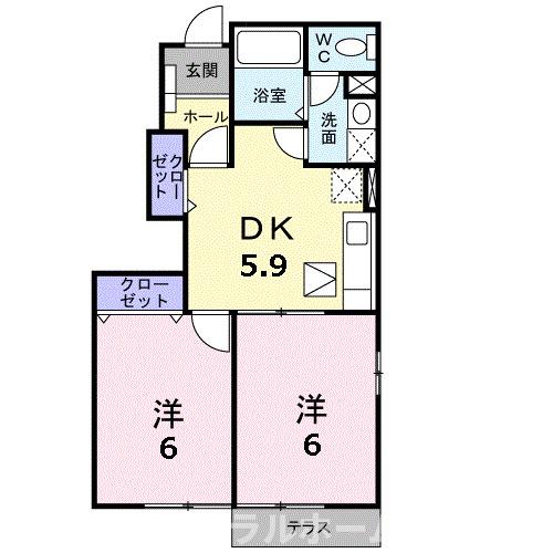 豊橋市大脇町のアパートの間取り