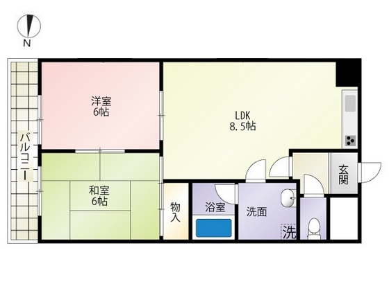 広島県広島市南区段原３（マンション）の賃貸物件の間取り