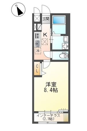 福山市曙町のアパートの間取り