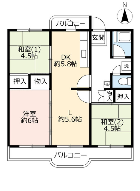 ＵＲ南新田の間取り