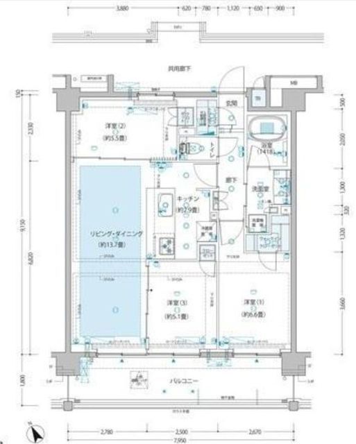 【横浜市青葉区千草台のマンションの間取り】