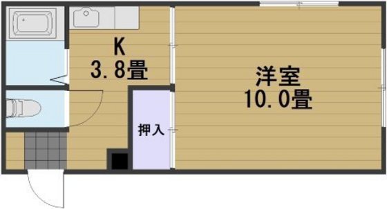 岡山市北区原のアパートの間取り