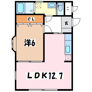 松本市大字岡田下岡田のアパートの間取り