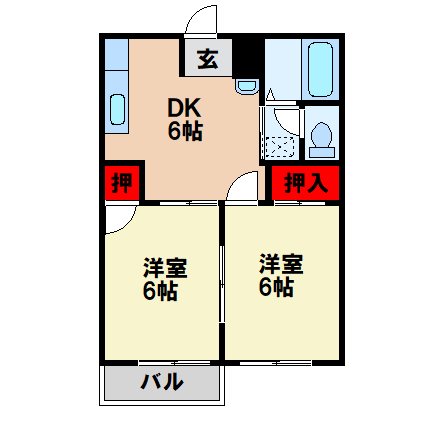 【筑紫野市筑紫駅前通のアパートの間取り】