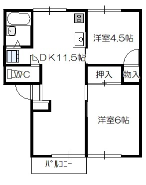 美の里ハイツの間取り