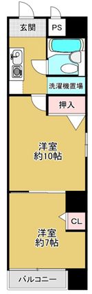 大阪市西区南堀江のマンションの間取り