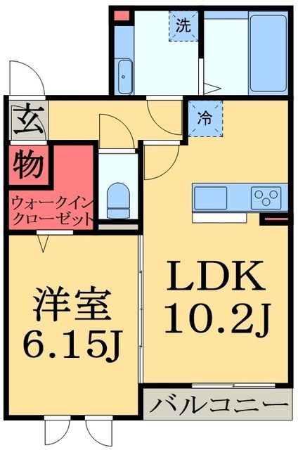 千葉市緑区おゆみ野有吉のアパートの間取り