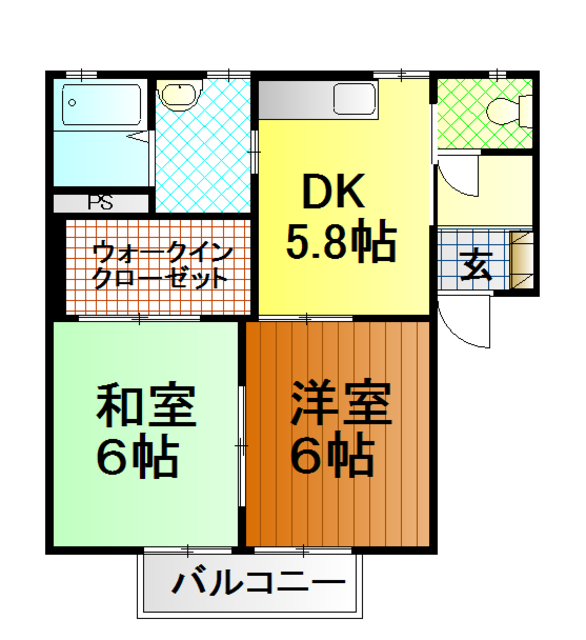 富士宮市杉田のアパートの間取り