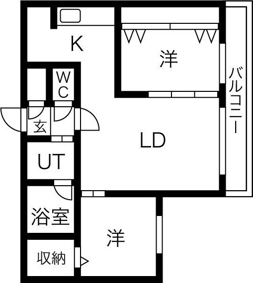 【札幌市中央区南十七条西のマンションの間取り】