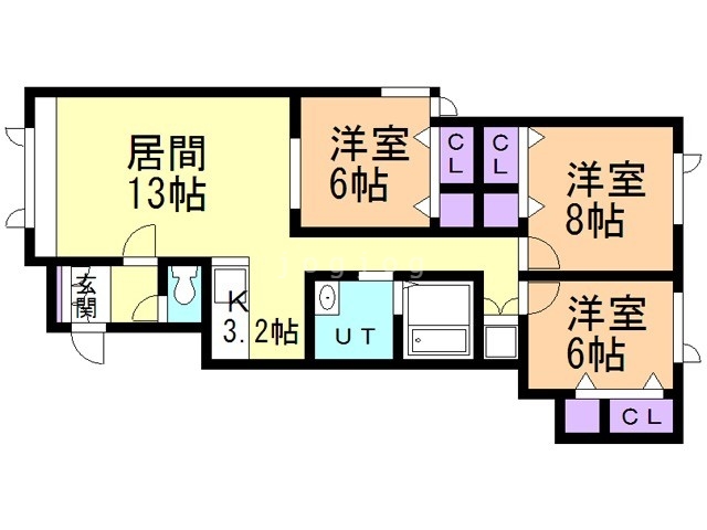 セントポーリアＢ棟の間取り