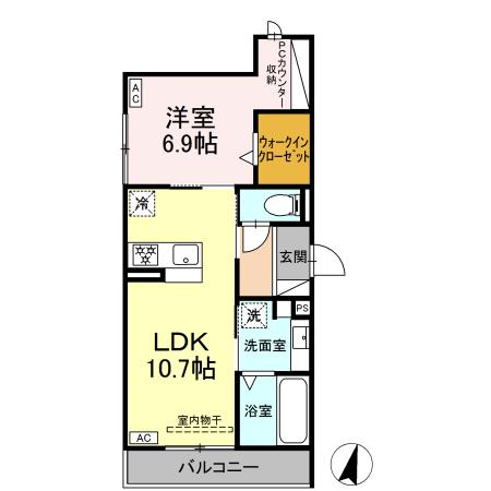 D-ROOM徹明通の間取り