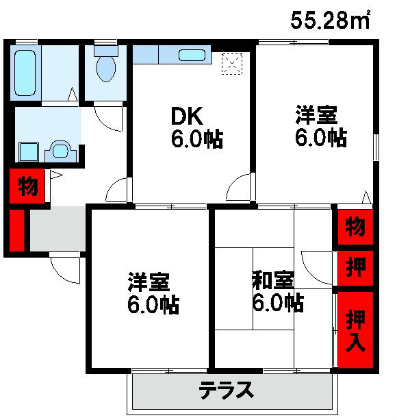 セジュール東山田IIの間取り