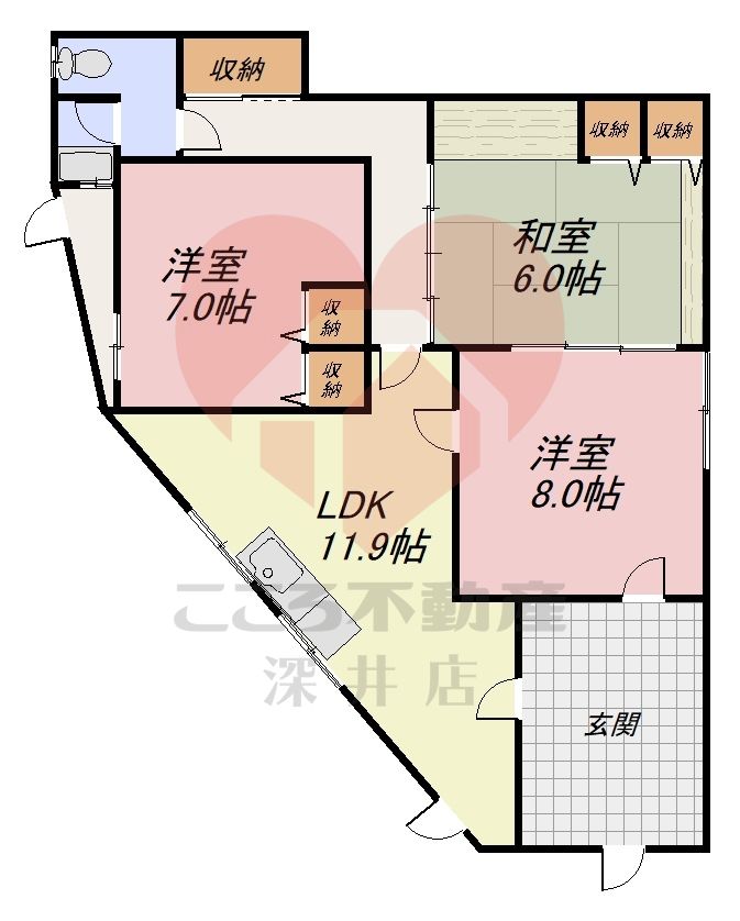 羽曳野市向野2丁目戸建の間取り