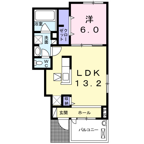 福山市高西町川尻のアパートの間取り