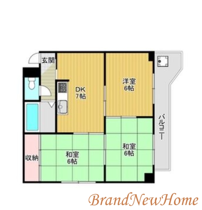 堺市堺区中向陽町のマンションの間取り