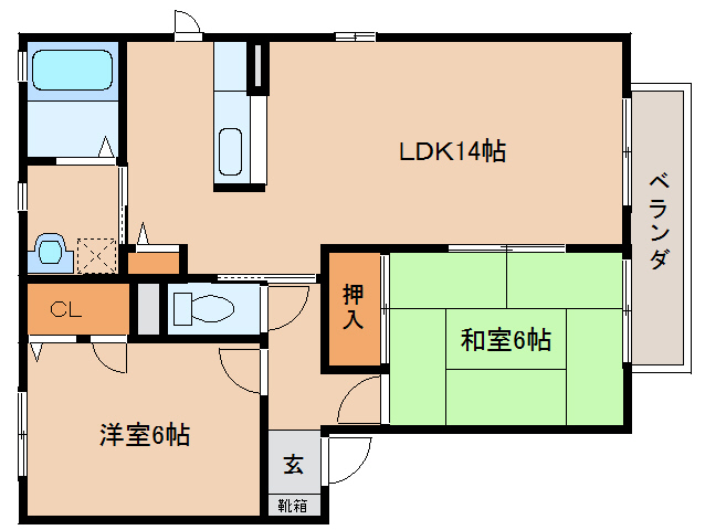 磯城郡田原本町大字八尾のアパートの間取り